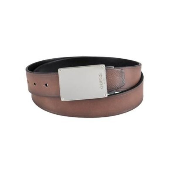 Guess Men's Belt XL Brown/Black Reversible Plaque Buckle Jean Belt NWT - Picture 1 of 1